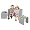 3 Pieces Wooden Kids Table Chair Set Grey Multi-functional Desk for Reading Play and Storage
